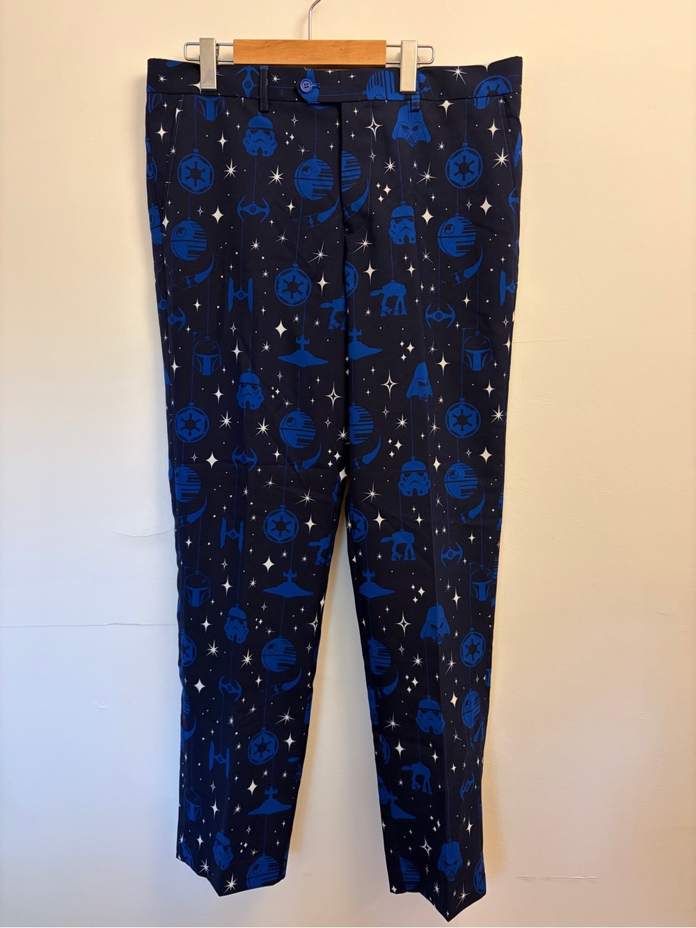 OppoSuits Navy and Blue Star Wars Print Men’s Pants